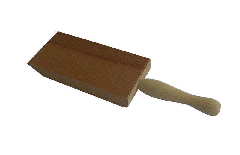 Tredoni Professional Gnocchi Wood Paddle Slanted Ridge Board Pasta Maker 2.4x4.8" (6x12 cm) - Image 1